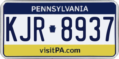 PA license plate KJR8937