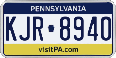 PA license plate KJR8940