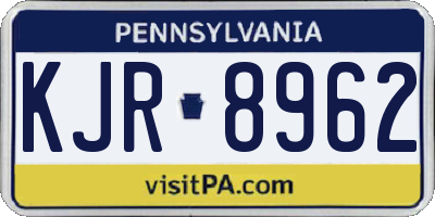 PA license plate KJR8962