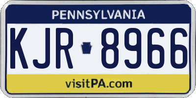 PA license plate KJR8966