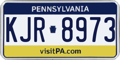 PA license plate KJR8973