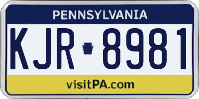 PA license plate KJR8981