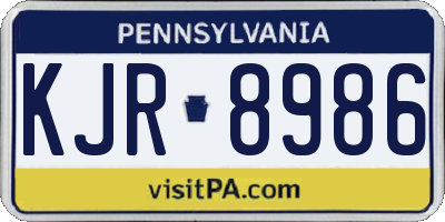 PA license plate KJR8986