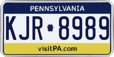 PA license plate KJR8989