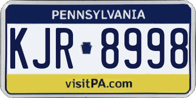 PA license plate KJR8998