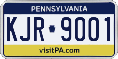 PA license plate KJR9001