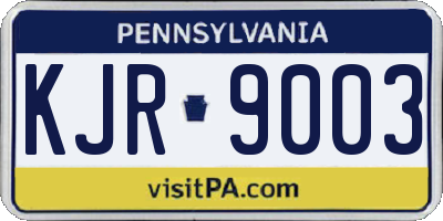 PA license plate KJR9003