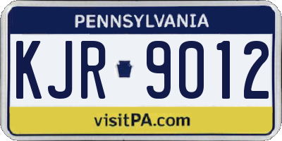 PA license plate KJR9012