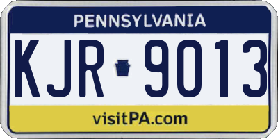 PA license plate KJR9013