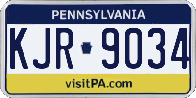 PA license plate KJR9034