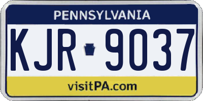 PA license plate KJR9037