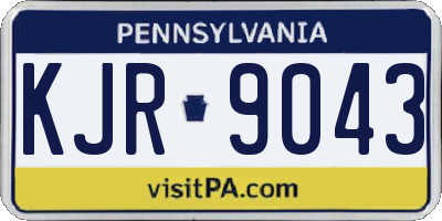 PA license plate KJR9043