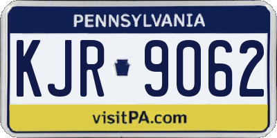 PA license plate KJR9062