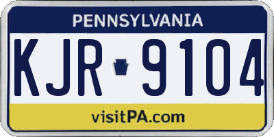 PA license plate KJR9104