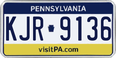 PA license plate KJR9136