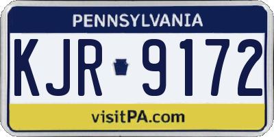PA license plate KJR9172