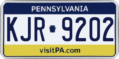 PA license plate KJR9202