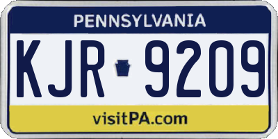 PA license plate KJR9209