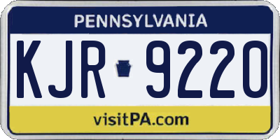 PA license plate KJR9220