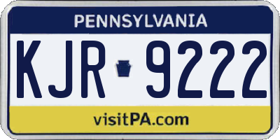 PA license plate KJR9222