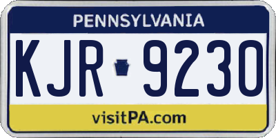 PA license plate KJR9230