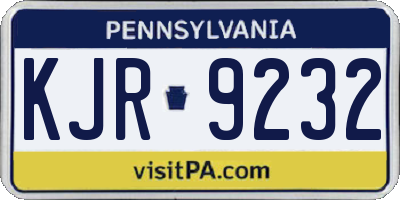 PA license plate KJR9232
