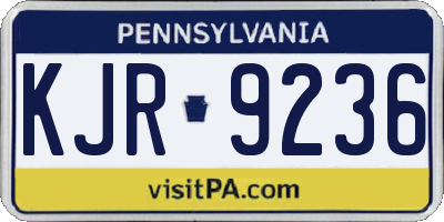 PA license plate KJR9236