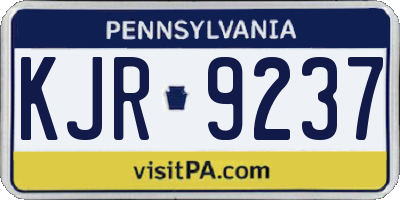 PA license plate KJR9237