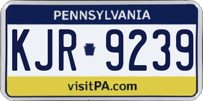PA license plate KJR9239