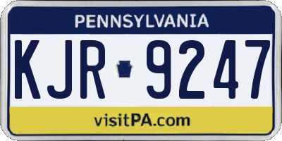 PA license plate KJR9247