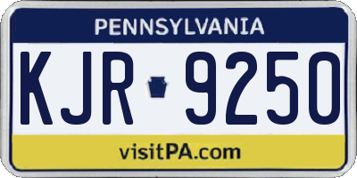 PA license plate KJR9250