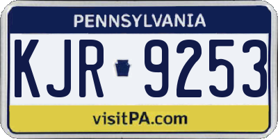 PA license plate KJR9253