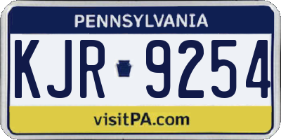 PA license plate KJR9254