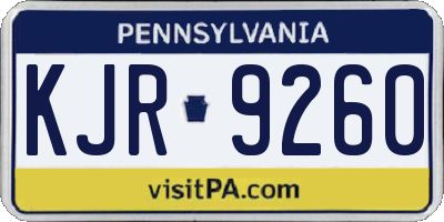 PA license plate KJR9260