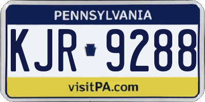 PA license plate KJR9288