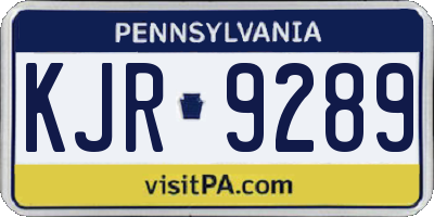 PA license plate KJR9289