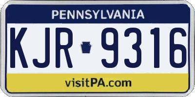 PA license plate KJR9316