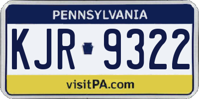 PA license plate KJR9322