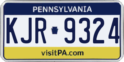 PA license plate KJR9324