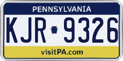 PA license plate KJR9326