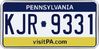 PA license plate KJR9331