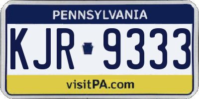 PA license plate KJR9333