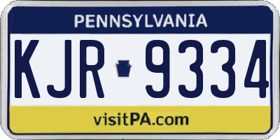PA license plate KJR9334