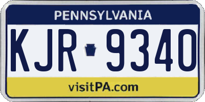 PA license plate KJR9340