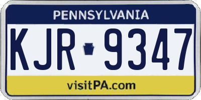 PA license plate KJR9347