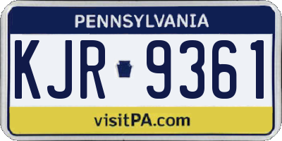 PA license plate KJR9361