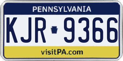 PA license plate KJR9366