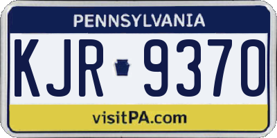 PA license plate KJR9370