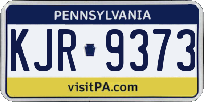 PA license plate KJR9373