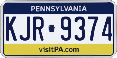 PA license plate KJR9374
